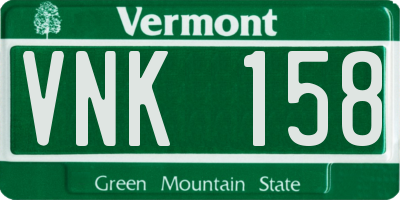 VT license plate VNK158