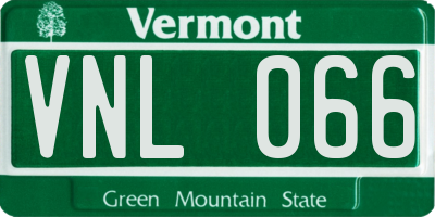 VT license plate VNL066