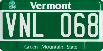 VT license plate VNL068