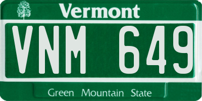 VT license plate VNM649