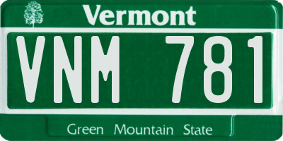 VT license plate VNM781