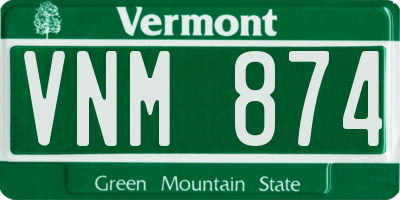 VT license plate VNM874