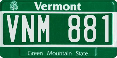 VT license plate VNM881