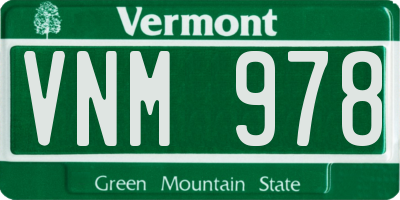 VT license plate VNM978