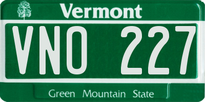 VT license plate VNO227
