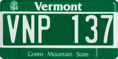 VT license plate VNP137