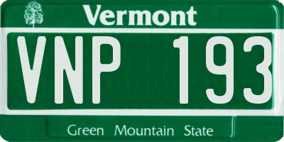 VT license plate VNP193