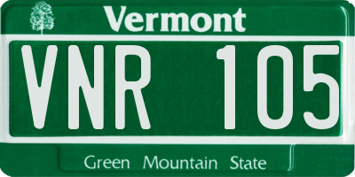 VT license plate VNR105
