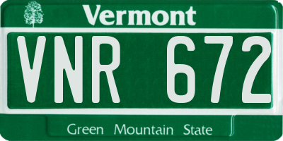 VT license plate VNR672