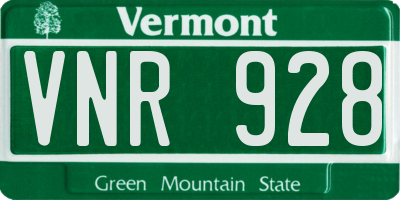 VT license plate VNR928