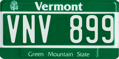 VT license plate VNV899
