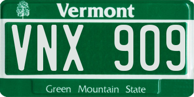 VT license plate VNX909