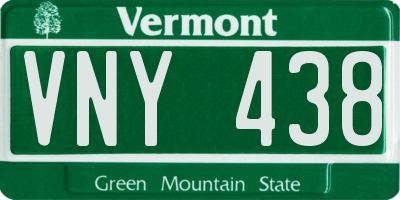 VT license plate VNY438