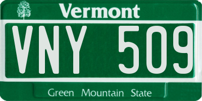 VT license plate VNY509