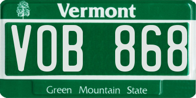 VT license plate VOB868
