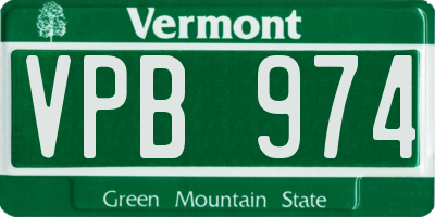 VT license plate VPB974