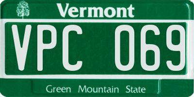 VT license plate VPC069