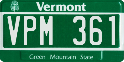 VT license plate VPM361