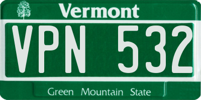 VT license plate VPN532