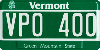 VT license plate VPO400