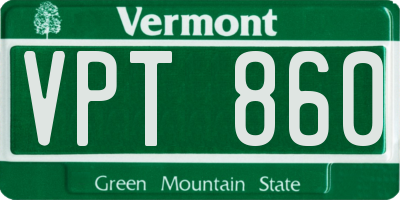 VT license plate VPT860