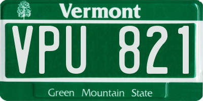 VT license plate VPU821