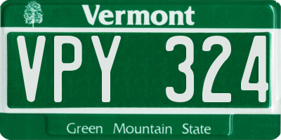 VT license plate VPY324