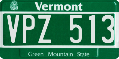 VT license plate VPZ513