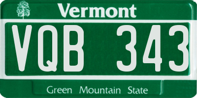 VT license plate VQB343