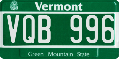 VT license plate VQB996