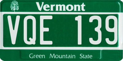 VT license plate VQE139
