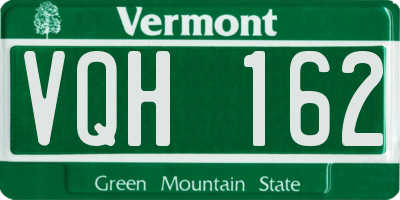 VT license plate VQH162