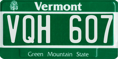 VT license plate VQH607