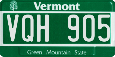VT license plate VQH905