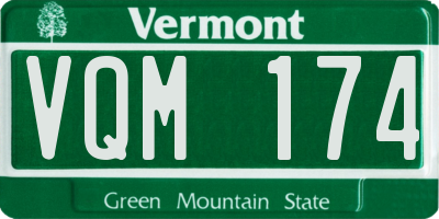 VT license plate VQM174