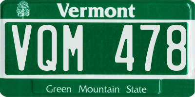 VT license plate VQM478