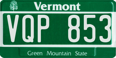 VT license plate VQP853