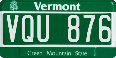 VT license plate VQU876