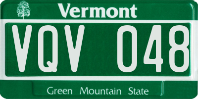 VT license plate VQV048