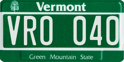 VT license plate VRO040