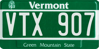 VT license plate VTX907