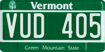 VT license plate VUD405
