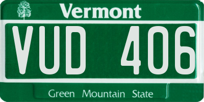 VT license plate VUD406