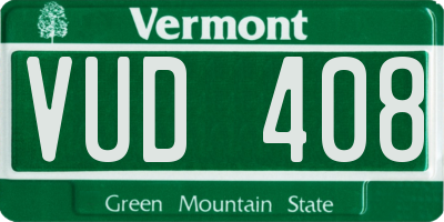 VT license plate VUD408