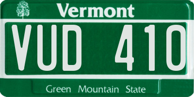 VT license plate VUD410