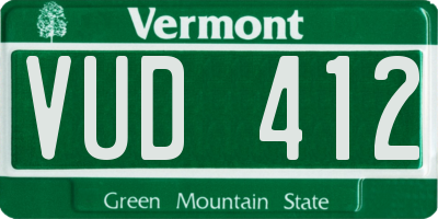VT license plate VUD412