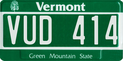 VT license plate VUD414