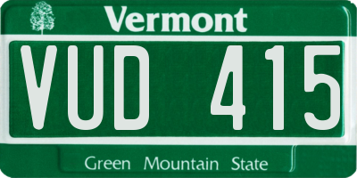 VT license plate VUD415