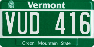VT license plate VUD416
