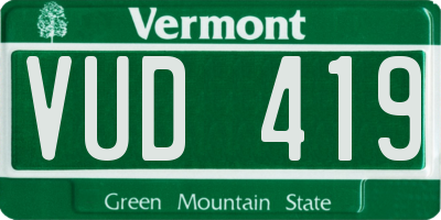 VT license plate VUD419